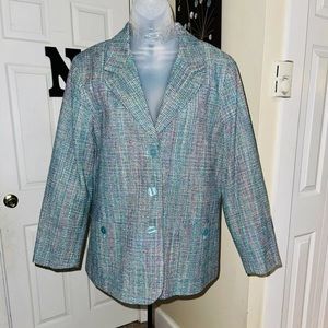 The Tog Shop Women Blue Jacket Size 14 Petites New